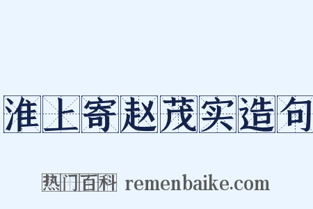 淮上寄赵茂实造句是什么意思的图片